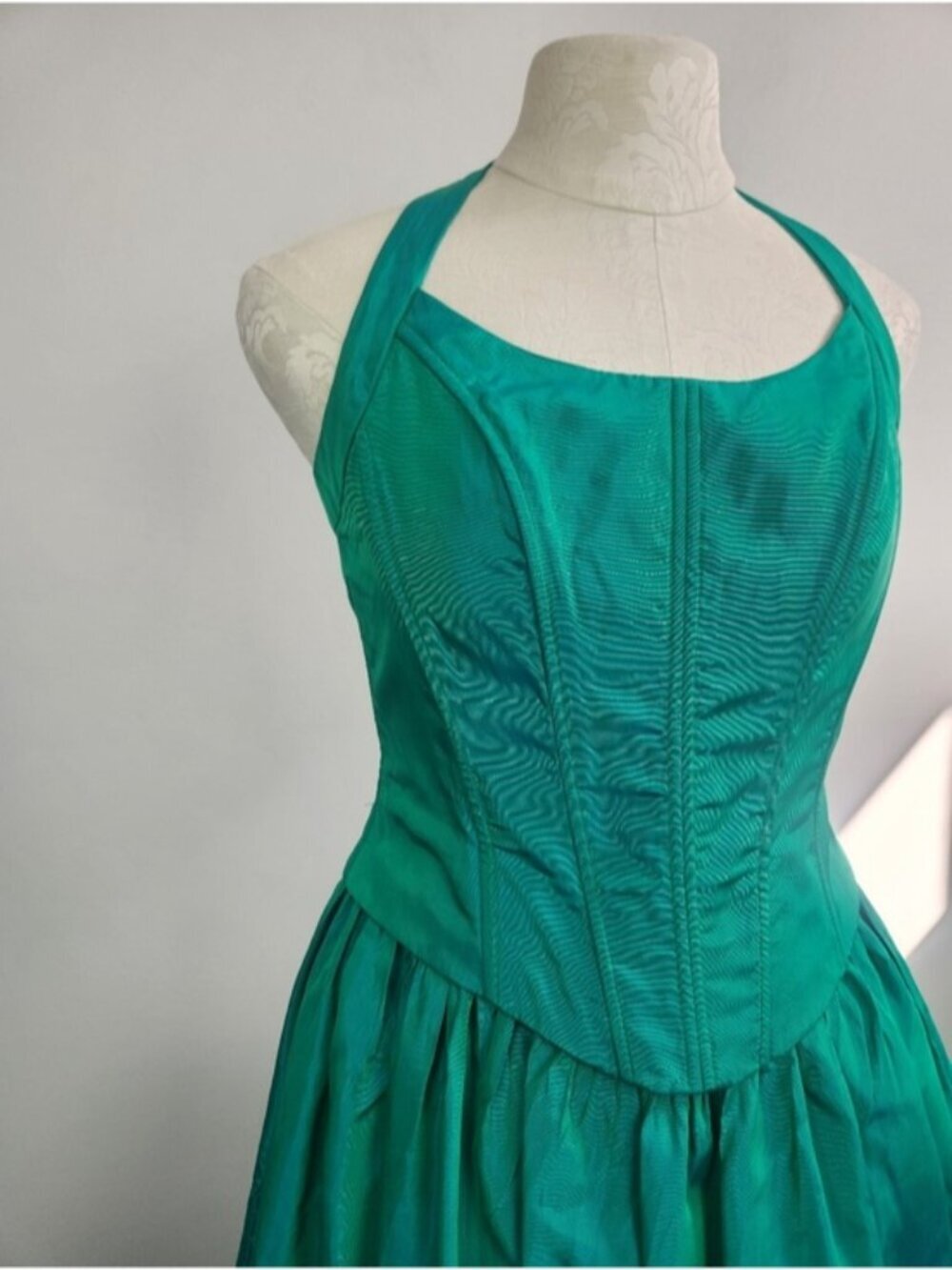 VTG Gunne &Sax Jessica McClintock Basque Waist Grad Dress Size 5/6 Fit Small 80s - Picture 3 of 16